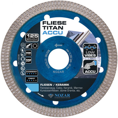 Afbeelding van DIAMANTZAAG NOZAR TEGEL TITAN ACCU 125MM
