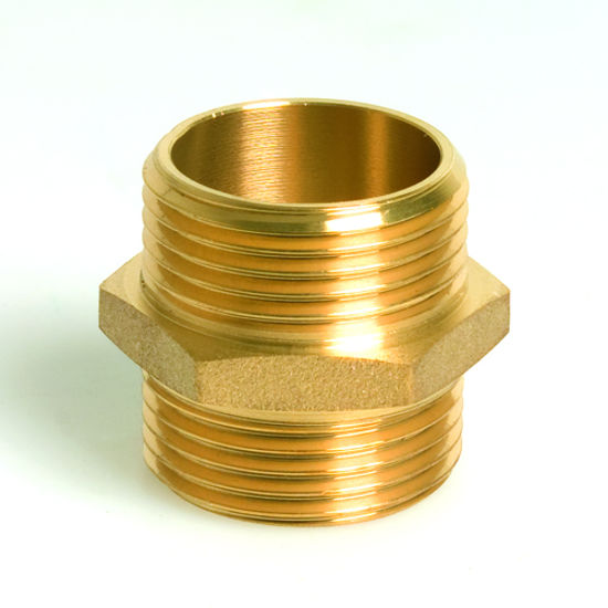 Afbeelding van NIPPEL DUBBEL MESSING 3/8"