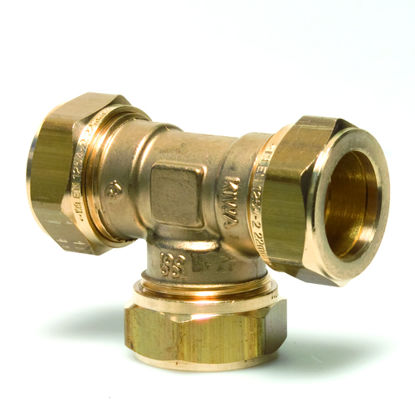 Afbeelding van T-KOPPELING MESSING KNEL 15 MM