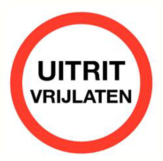 Afbeelding van BORD "UITRIT VRIJLATEN"