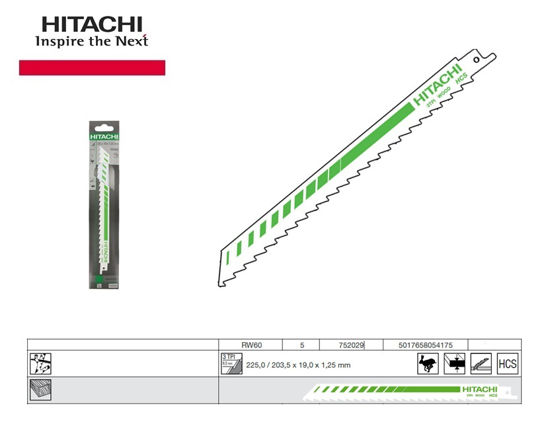 Afbeelding van RECIPROZAAGBLAD  HIKOKI RW60 5ST