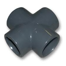 Mega Kruisstuk PVC-U 50 mm lijmmof 16bar grijs