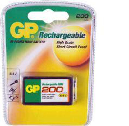 Afbeelding van BATTERIJ GP OPLAADBAAR GP200 9 V