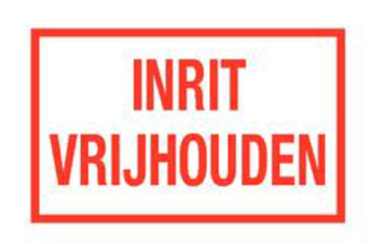 Afbeelding van BORD "INRIT VRIJHOUDEN"