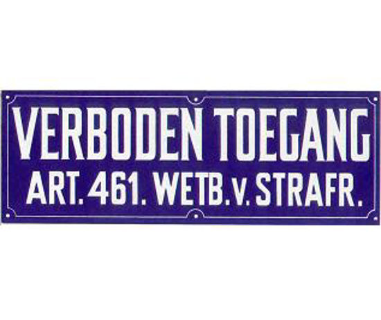 Afbeelding van BORD "VERBODEN TOEGANG"