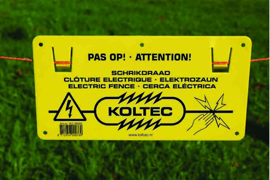 Afbeelding van BORD "PAS OP SCHRIKDRAAD" KOLTEC