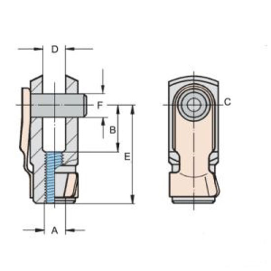 Afbeelding van GAFFEL MET CLIP M5X20