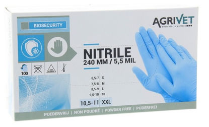 Afbeelding van MELKHANDS.NITRIL AGRIVET 100ST MT XXL